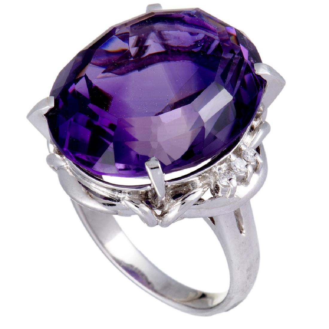 Platinum Diamonds and Large Oval Amethyst Ring (1 of 1)
