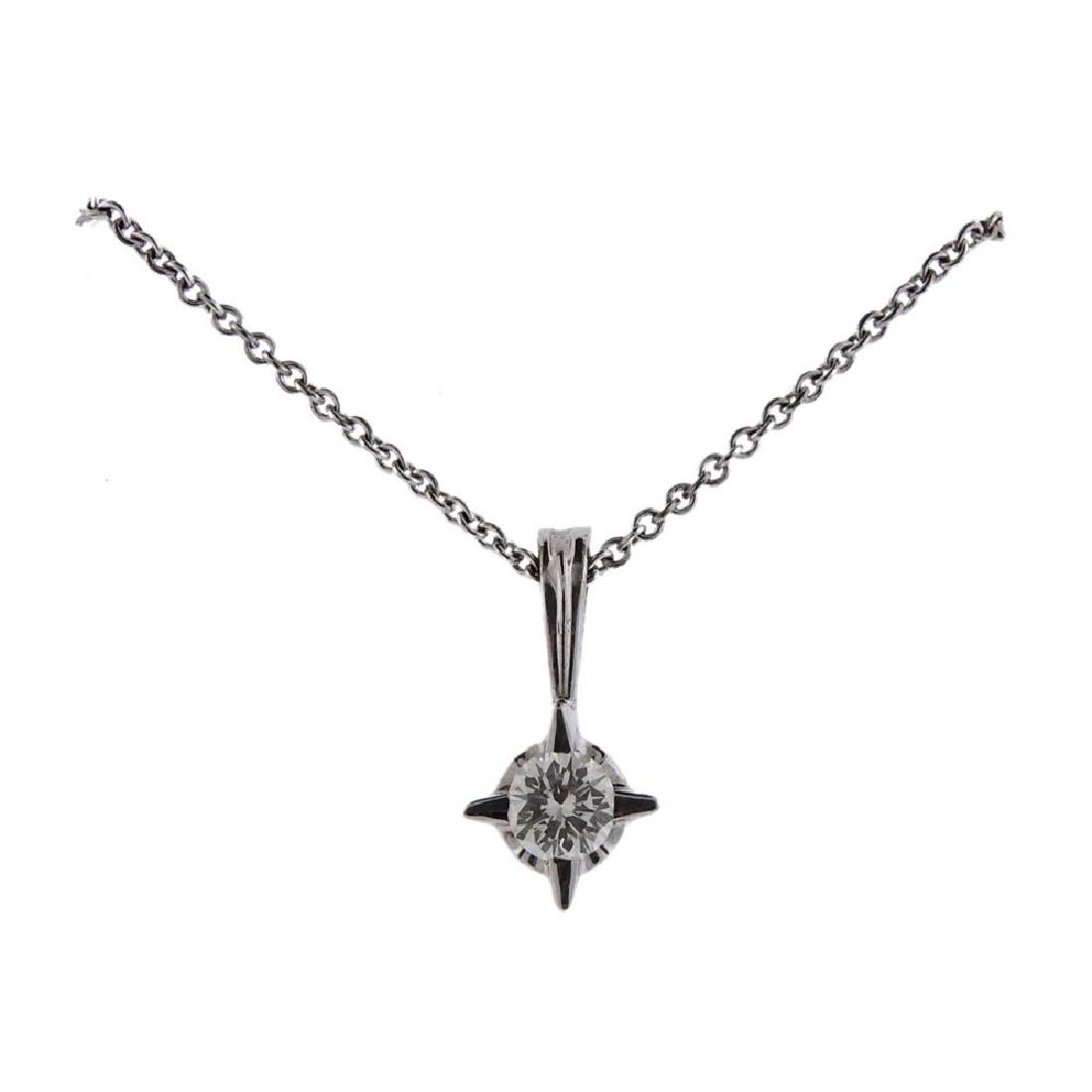 14K Gold Sterling Diamond Pendant Necklace (1 of 3)