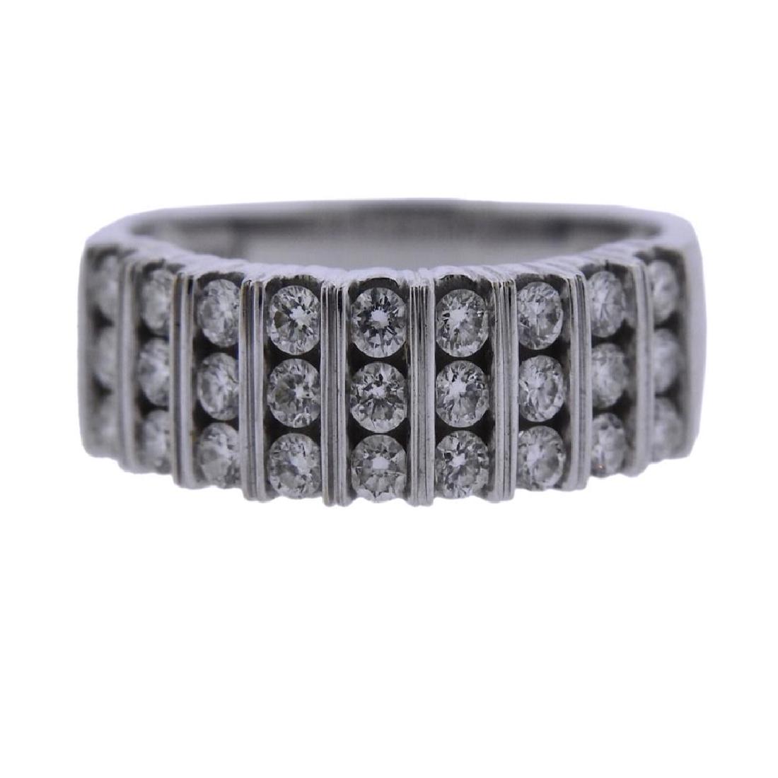 14K Gold Diamond Three Row Band Ring (1 of 3)