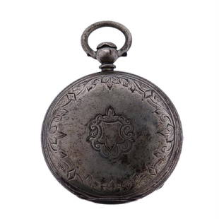 Antique Dumont & Co. Silver Key Wind Pocket Watch: Metal Content: Silver Weight of Item: 62.9 gramsSize: Diameter of the case is 42mm.Movement: Manual key wind. Missing the key. Non working.Marks: 11561, No.11561,Patent Lever, Dumont & Co., Logle.