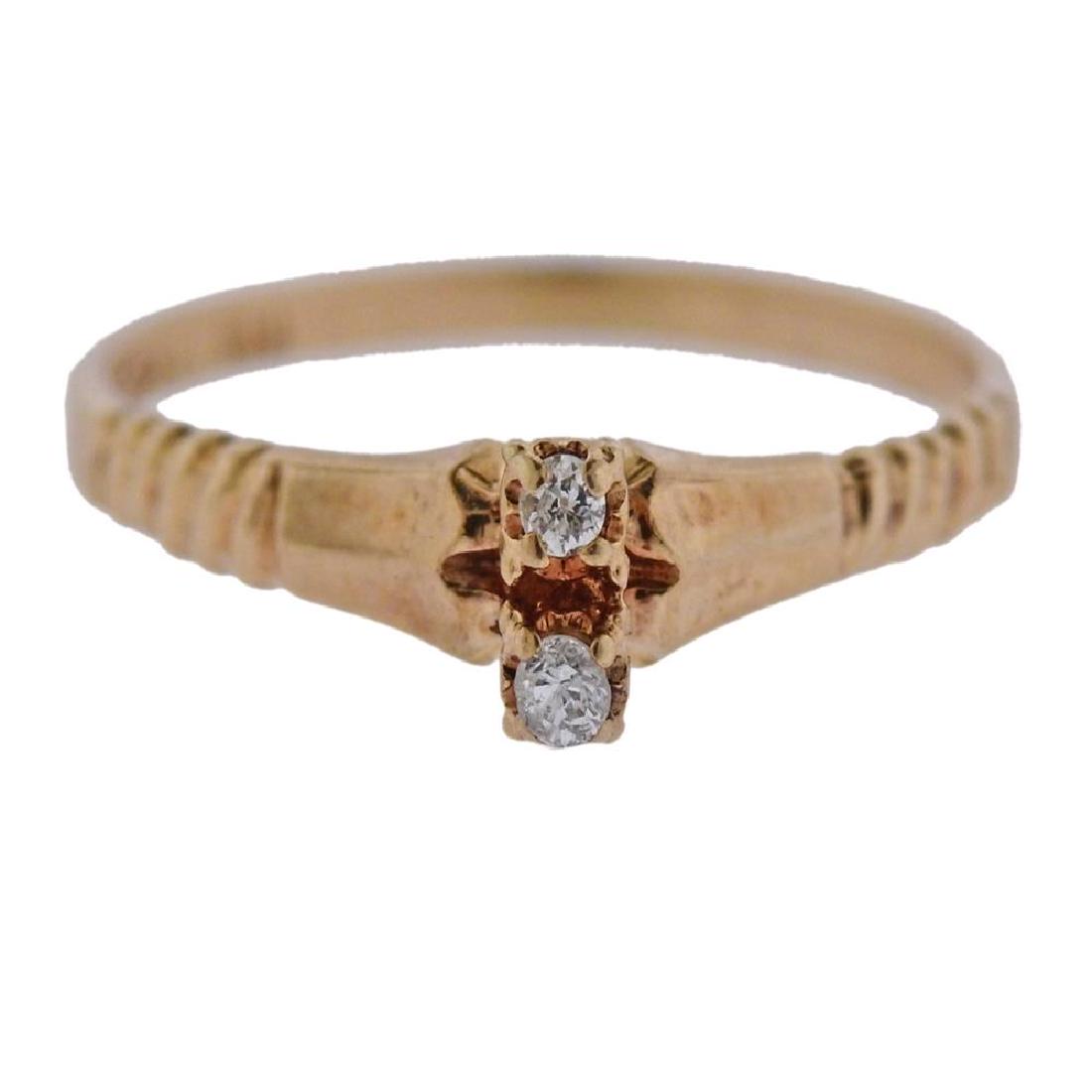 Victorian Antique 10k Gold Diamond Ring (1 of 3)