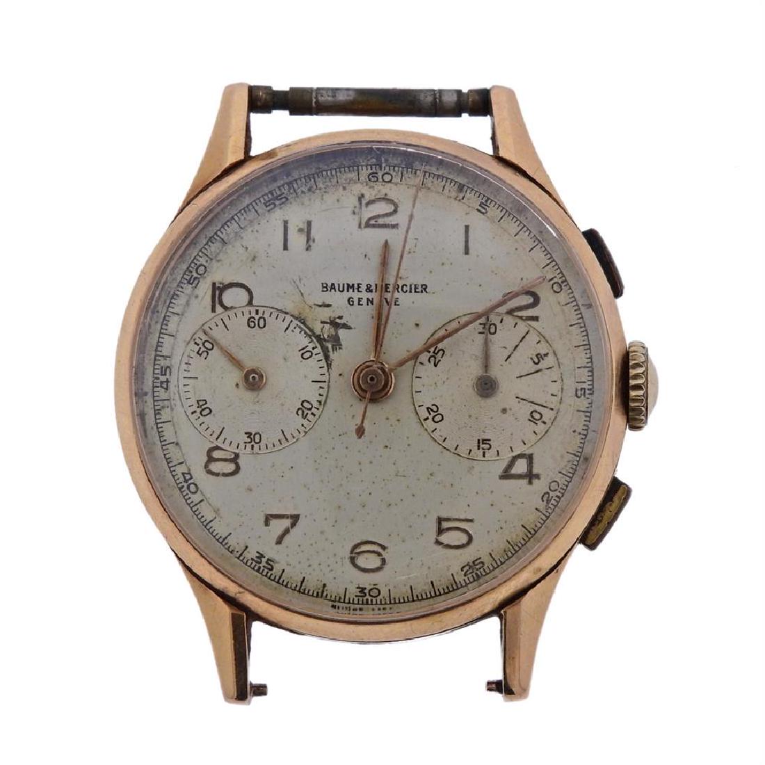 1940s  Baume & Mercier 18k Gold Chronograph Watch (1 of 3)