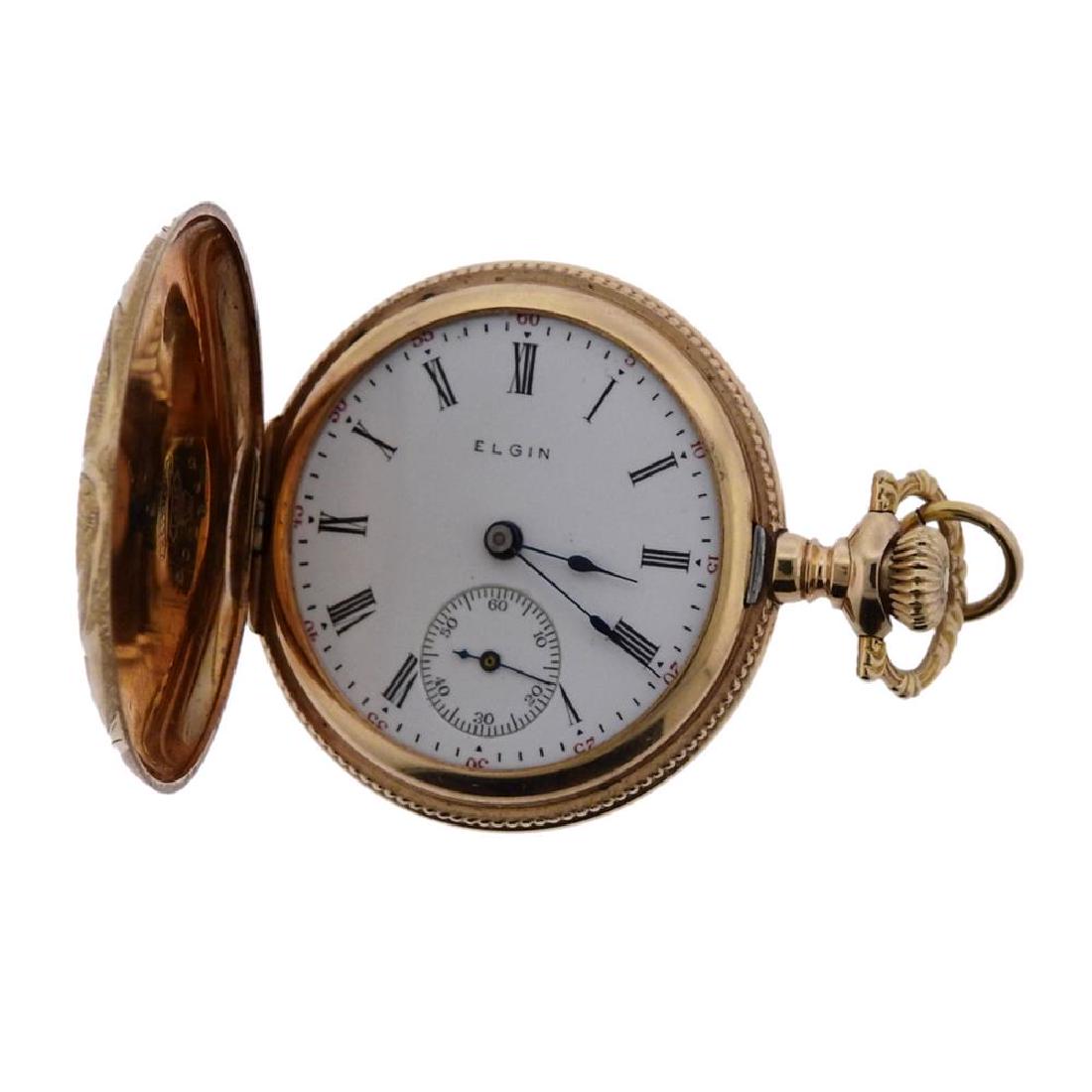 Elgin 14k Gold Hunter Case Pocket Watch (1 of 6)