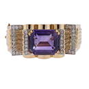 18k Gold 40 Carat Amethyst Diamond Bracelet