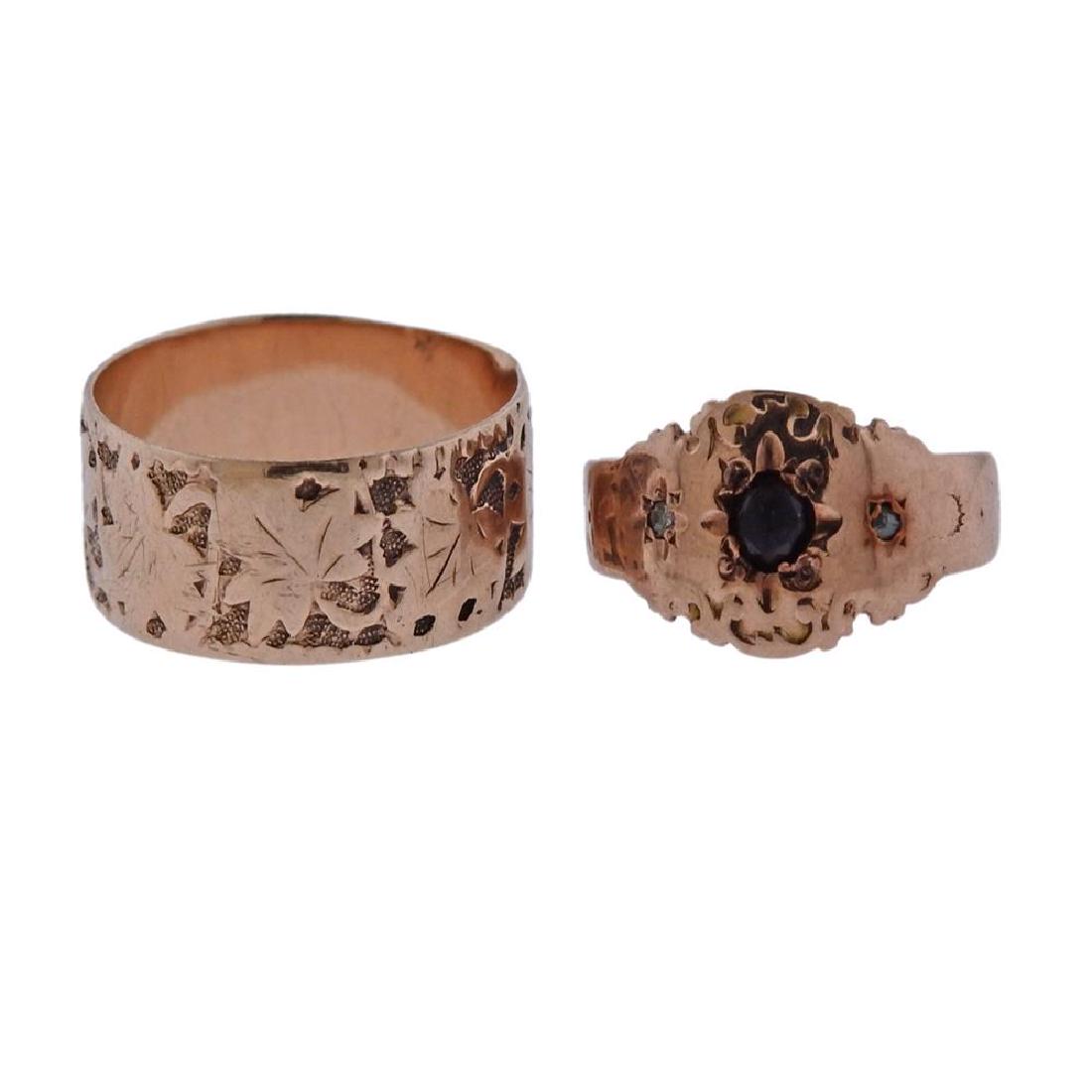 Antique 14k Gold Ring Lot 2pcs (1 of 3)