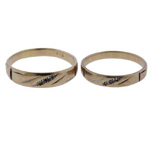 10k Gold Diamond Ring Lot 2 pcs: Metal Content: 10k Gold. Weight of Item: Total 3.4 grams.Size: Ring sizes - 9.5 and 7.5. Gemstone: Diamond. Stamp: 10k.