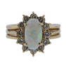 14k Gold Diamond Opal Ring