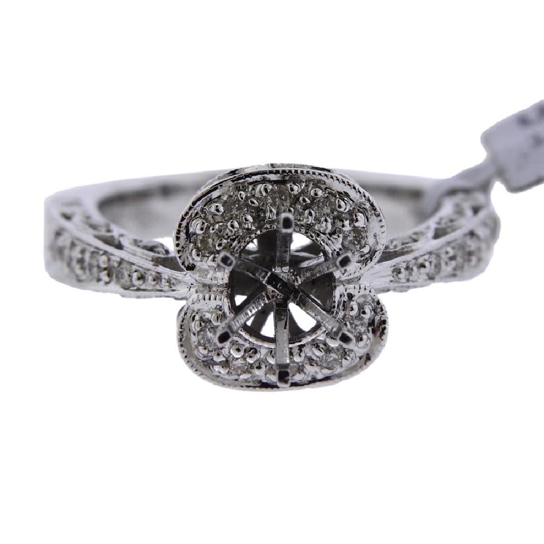 Modern 14k Gold Diamond Engagement Ring Mounting (1 of 4)