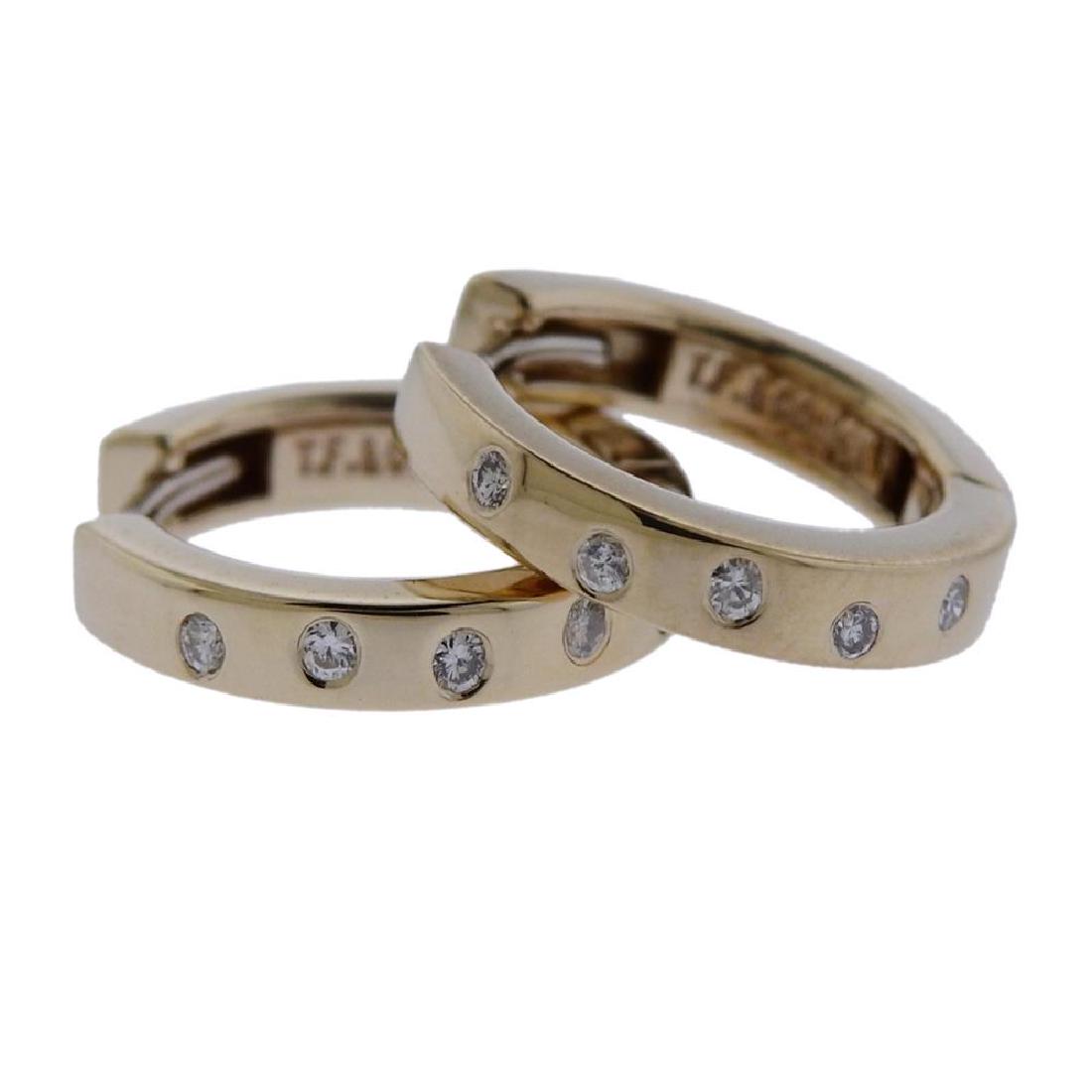 14k Gold Diamond Hoop Earrings (1 of 4)