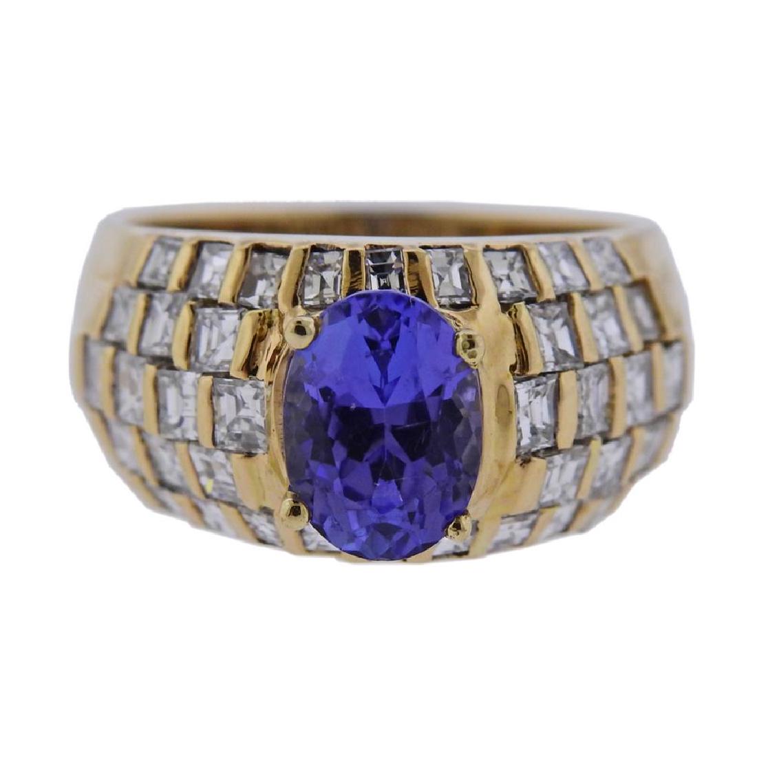 18k Gold Tanzanite Diamond Ring (1 of 3)