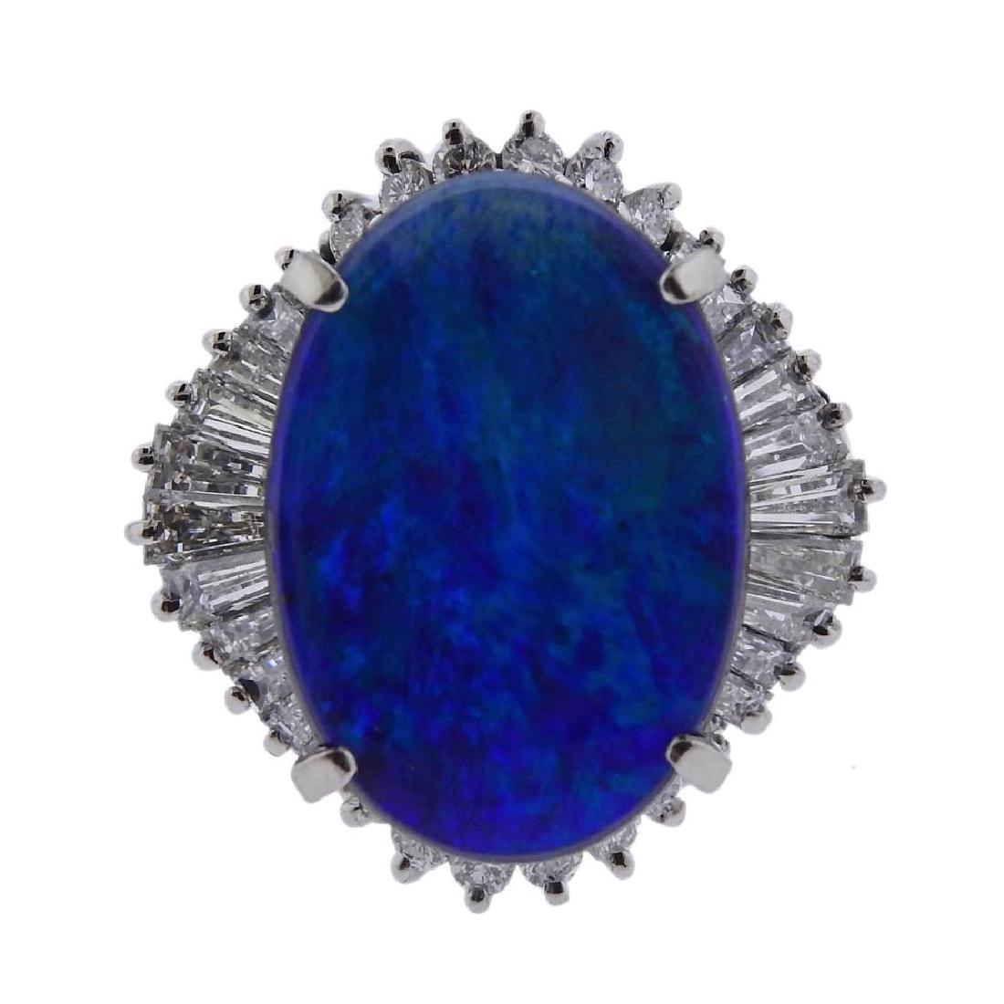 Platinum 8.22ct Opal Diamond Ring (1 of 3)
