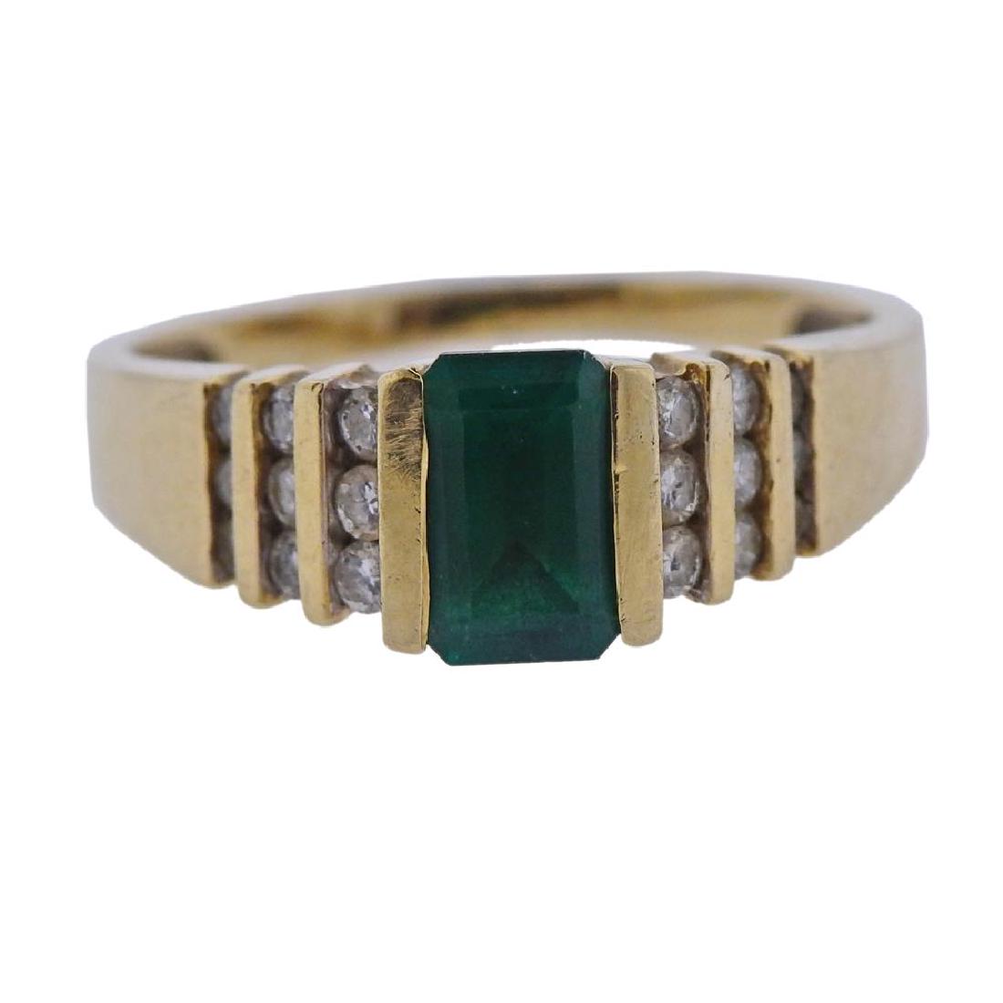 14K Gold Diamond Green Stone Ring (1 of 3)