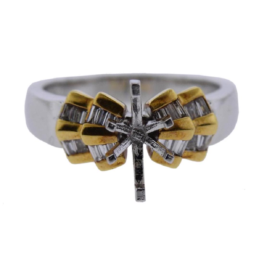 18k Gold Platinum Diamond Engagement Ring Mounting (1 of 3)