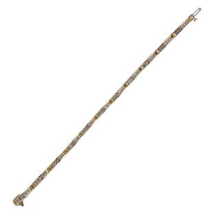 14k Gold 2 Carat Diamond Bracelet: Metal Content: 14k Gold.Weight of Item: 14.3 grams.Size: Length - 7", width - 3.7mm.Gemstone: Diamonds. Carat Weight: 2.00ctw.Stamp: 14k.