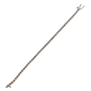 14k Gold 3.50 Carat Diamond Bracelet: Metal Content: 14k Gold. Weight of Item: 12.2 grams.Size: Length - 7 1/8", width - 3.6mm. Gemstone: Diamonds. Carat Weight: 33.50ctw.Stamp: 14k.