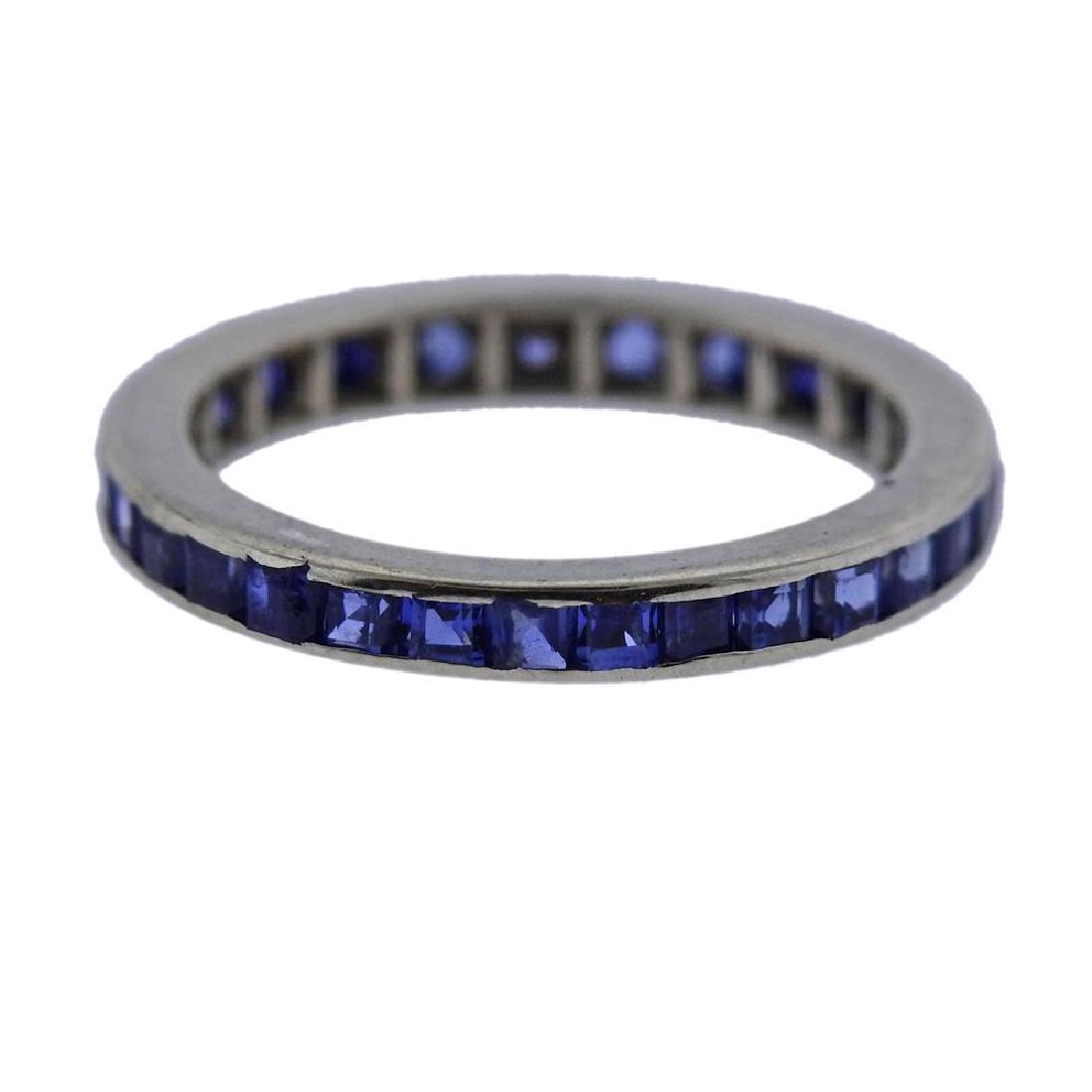 14k Gold Sapphire Eternity Wedding Ring (1 of 3)