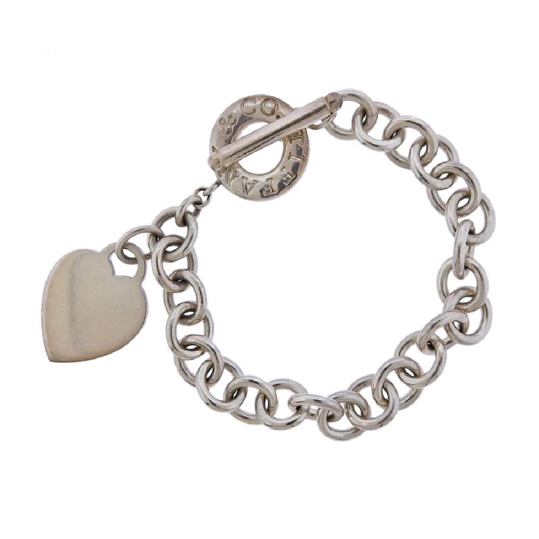 Tiffany & Co Silver Heart Charm Bracelet (1 of 3)