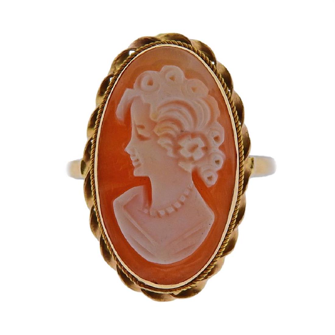14K Gold Shell Cameo Ring (1 of 3)