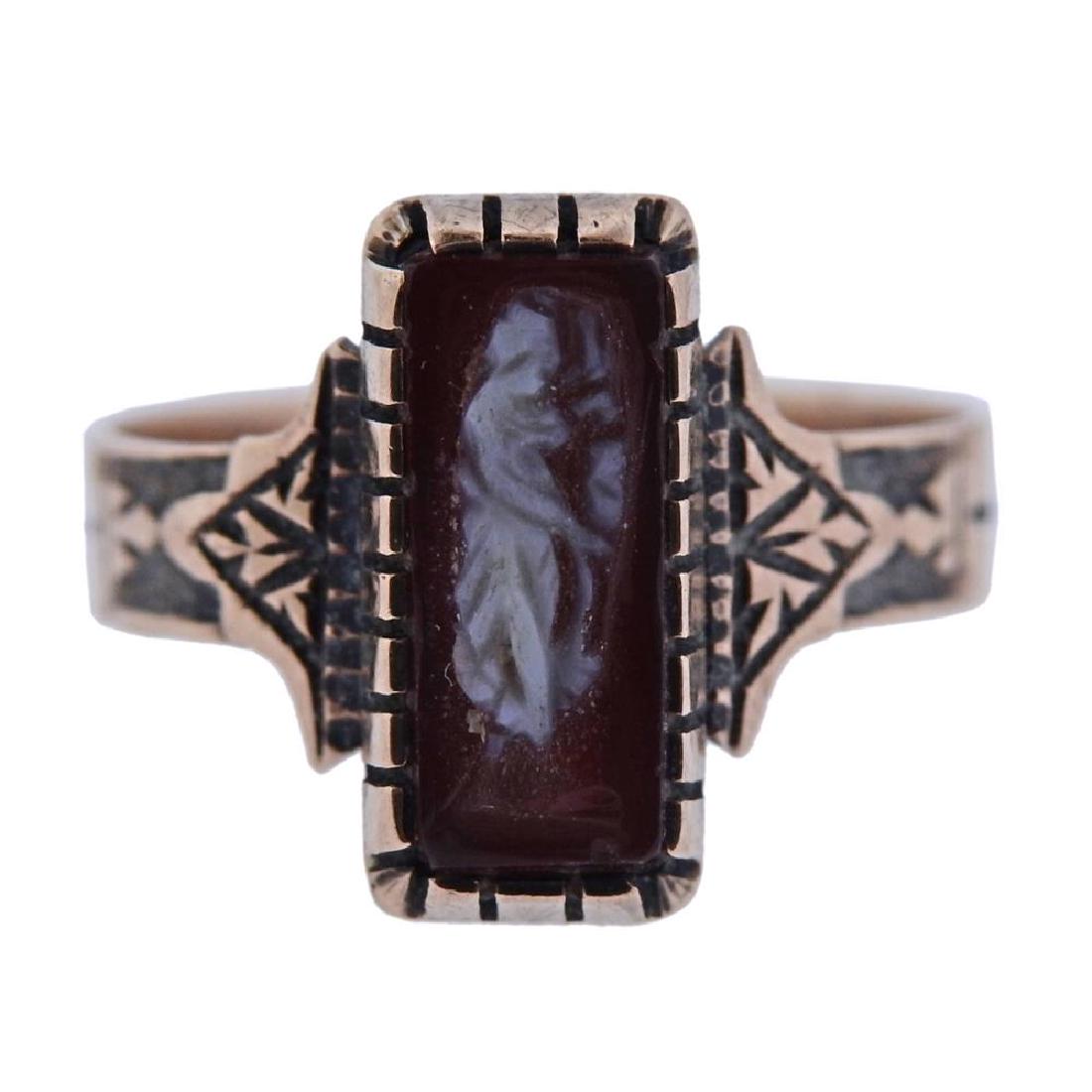 Antique 10K Gold Cameo Ring (1 of 3)