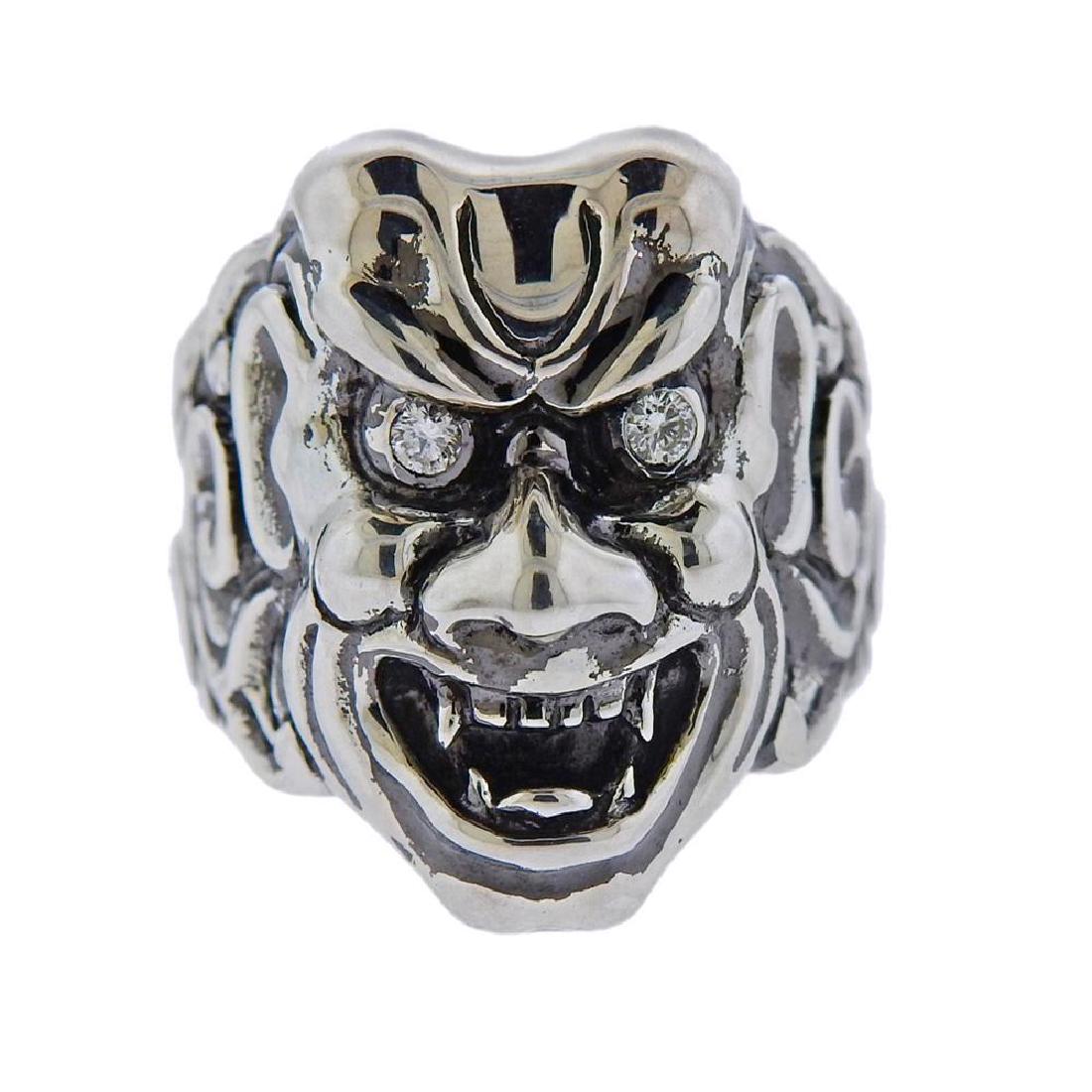 Stephen Webster Sterling Diamond Japanese Mask Ring (1 of 4)