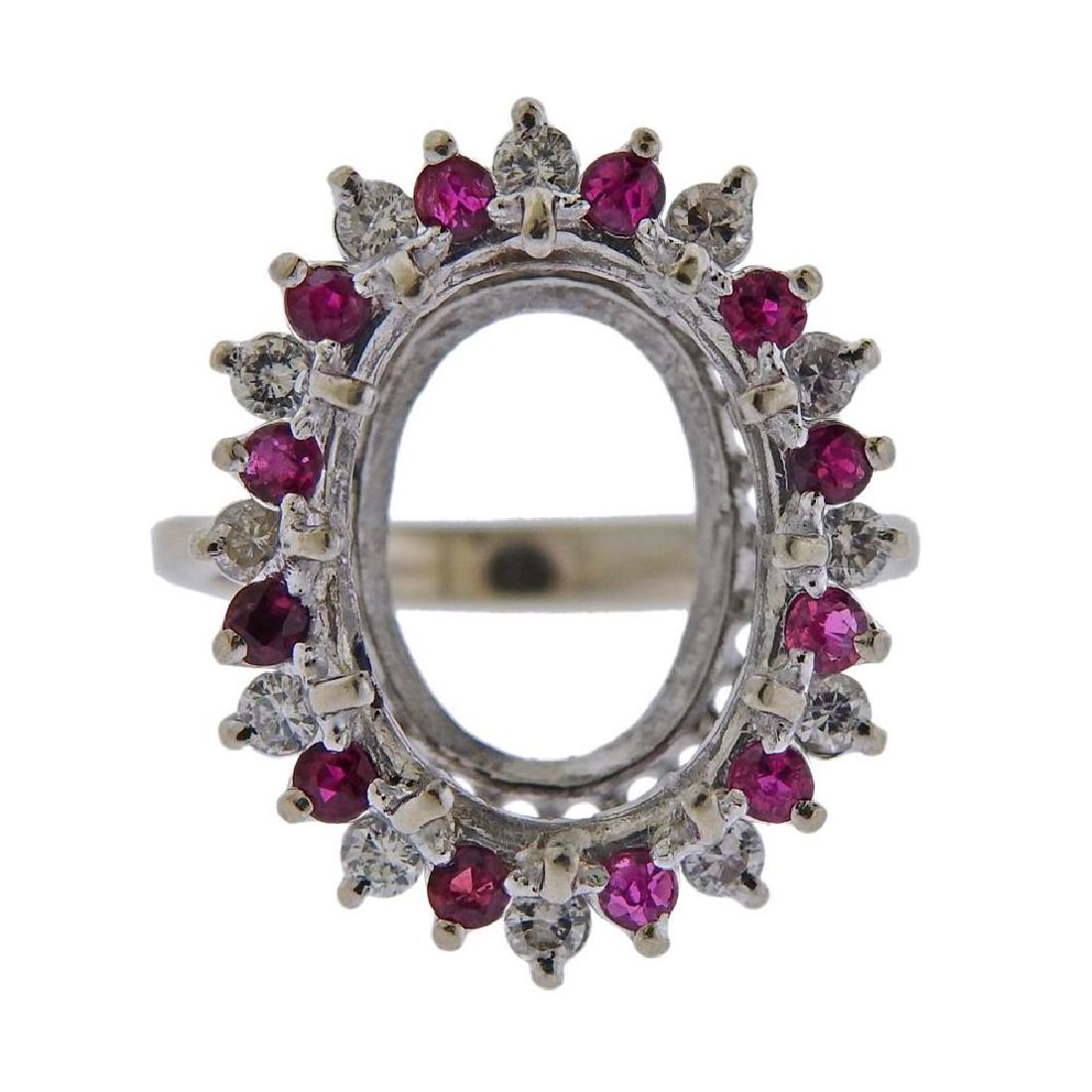 14k Gold Diamond Ruby Ring Mounting (1 of 3)