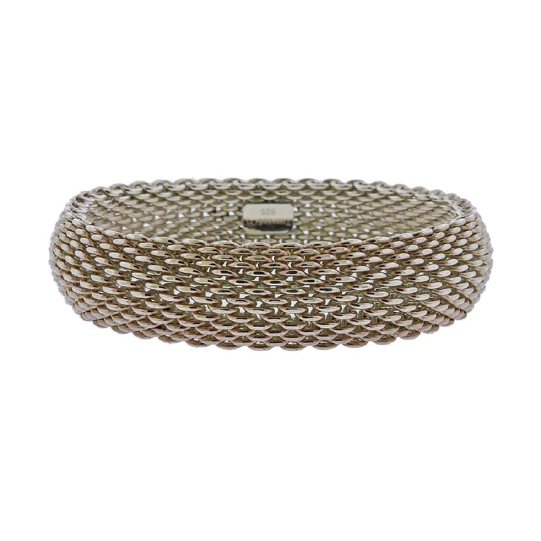 Tiffany & Co Somerset Silver Mesh Bracelet (1 of 3)