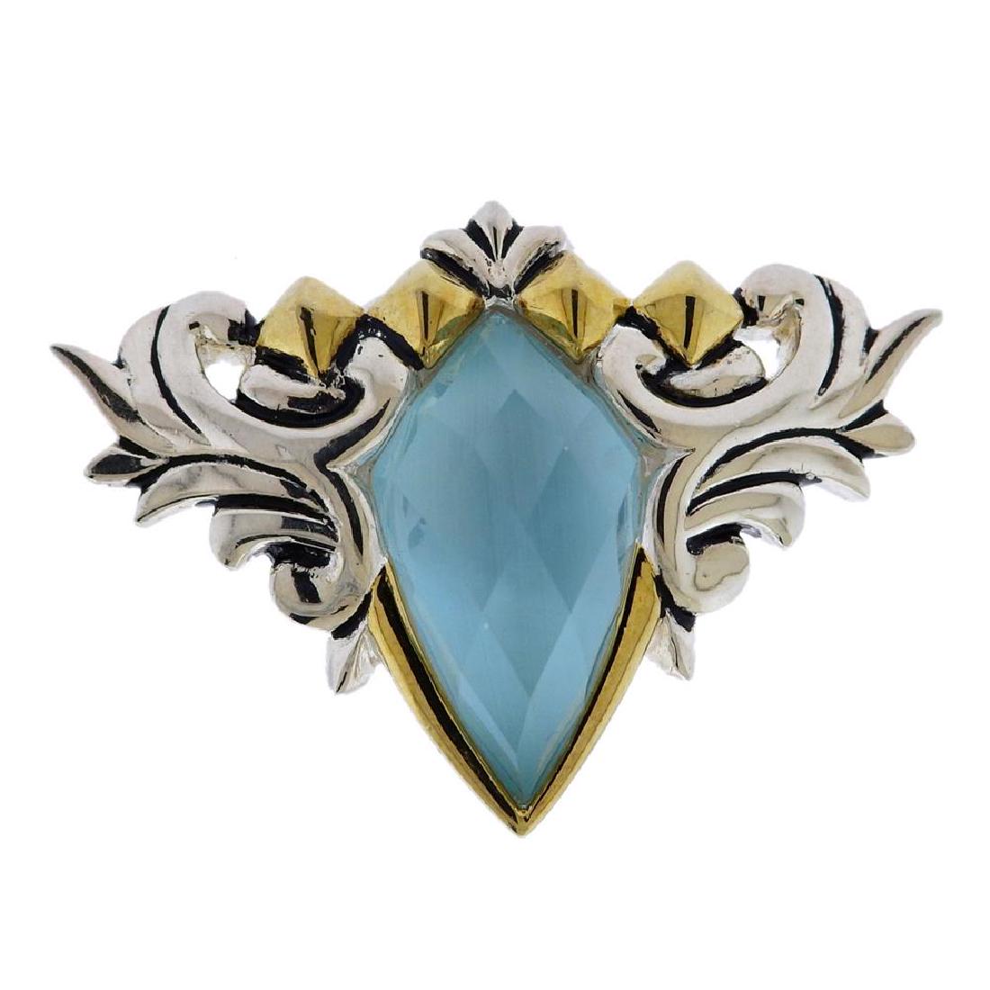 Stephen Webster Silver Quartz MOP Ring: Metal Content: Sterling Silver.Weight of Item: 25.1 grams.Size Ring size 7. Top of the ring 41 x 28mm.Gemstone: Quartz, Mother of pearl.Stamp: SW 925.