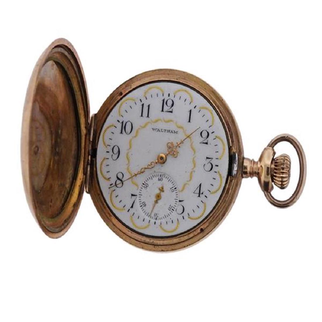 Waltham 14k Four Color Gold Plated Pocket Watch (1 of 5)