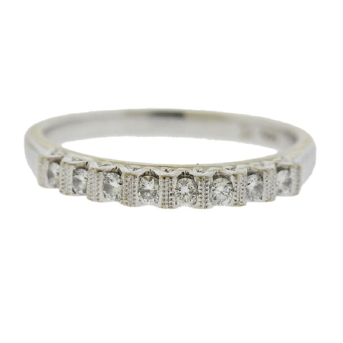 14k Gold Diamond Wedding Half Band Ring (1 of 3)