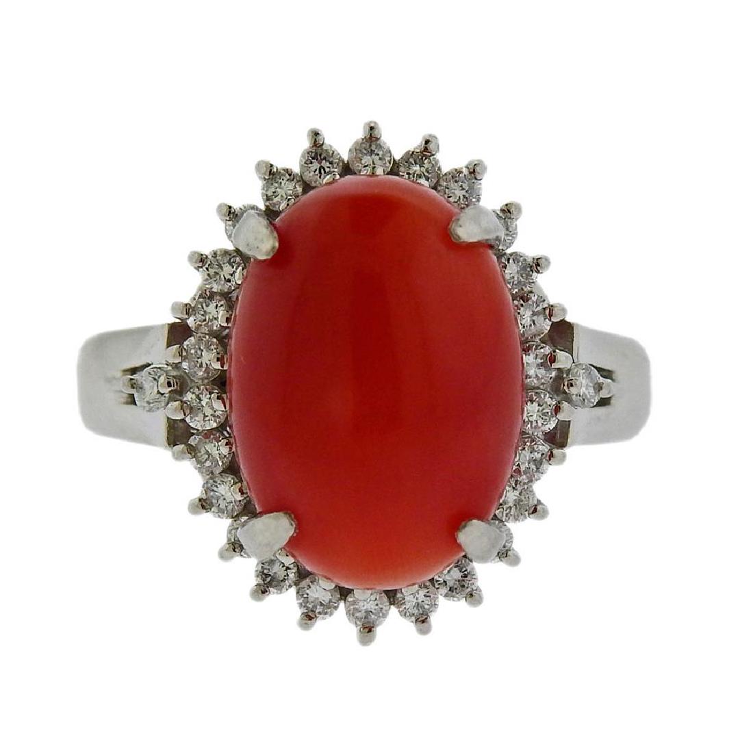 Platinum Coral Diamond Ring (1 of 3)
