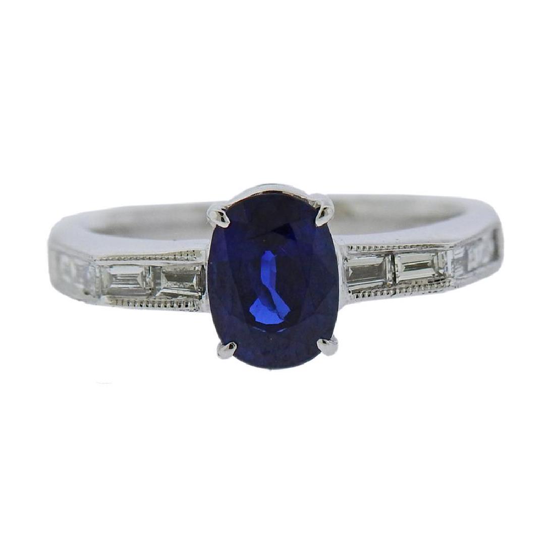 18k Gold 1.60 Carat Sapphire Diamond Ring (1 of 3)