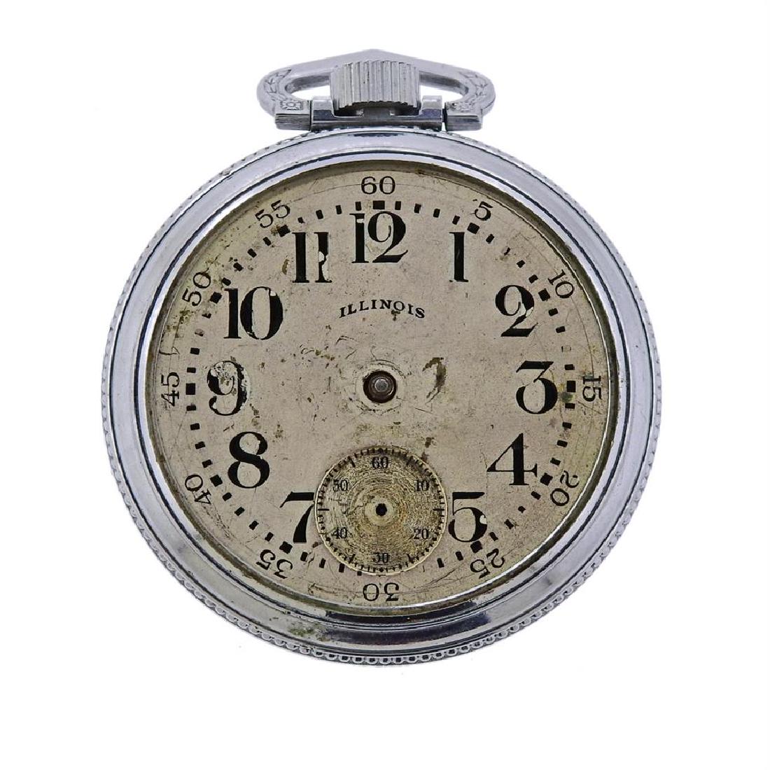 Illinois Bunn Special Railroad  Steel Pocket Watch (1 of 4)