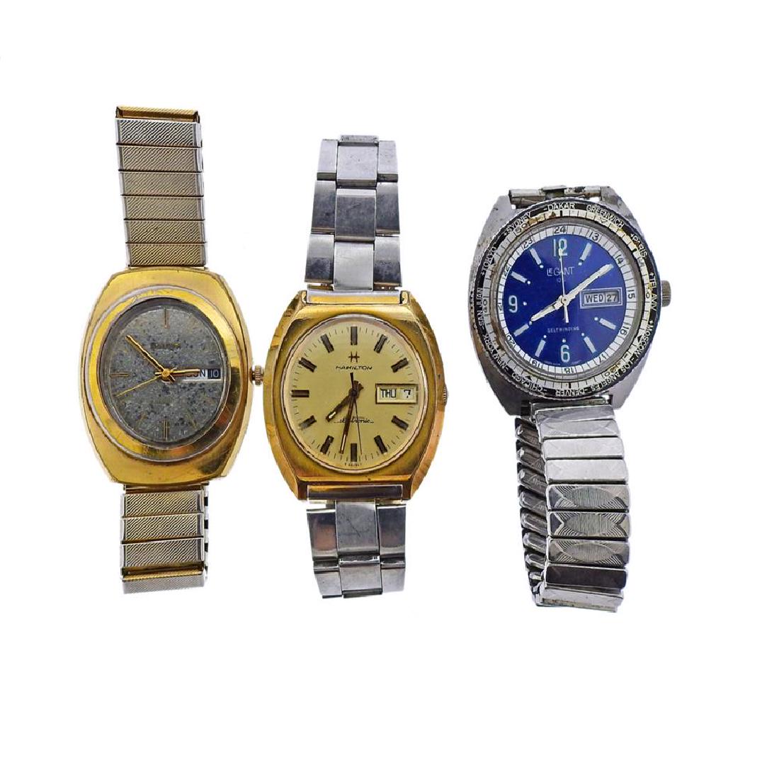 Bulova LeGant Hamilton  Day Date Watch Lot 3pc (1 of 2)