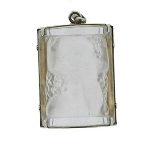 Lalique France Crystal Pendant: Metal Content: White metal.Weight of Item: 17.9 grams.Size: Pendant is 50mm x 29mm.Gemstone: Carved crystal.Stamp: Lalique France BA