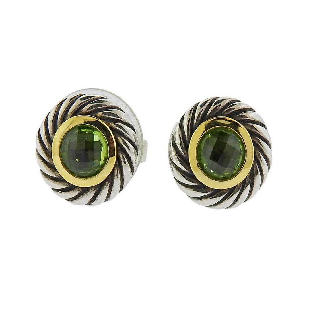 David Yurman Cookie 18K Gold Sterling Silver Peridot (1 of 2)