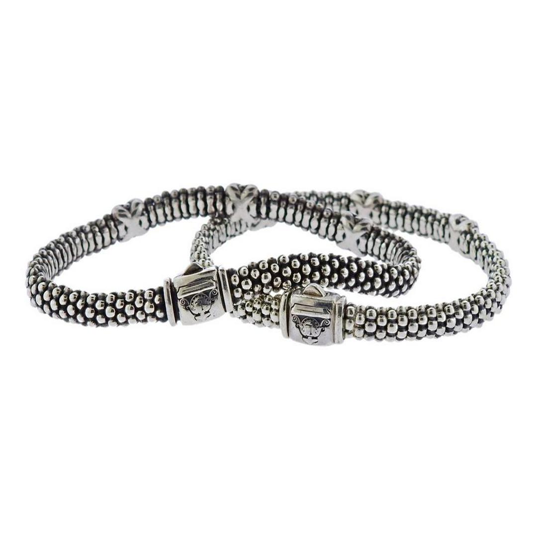Lagos Caviar Sterling Silver X Bracelet Lot of 2 (1 of 4)