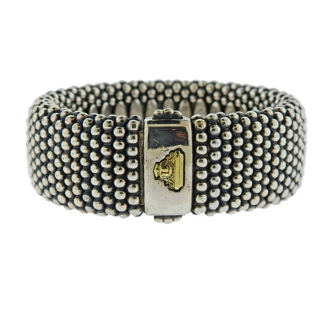 Lagos Caviar 18K Gold Silver Wide Bracelet (1 of 3)