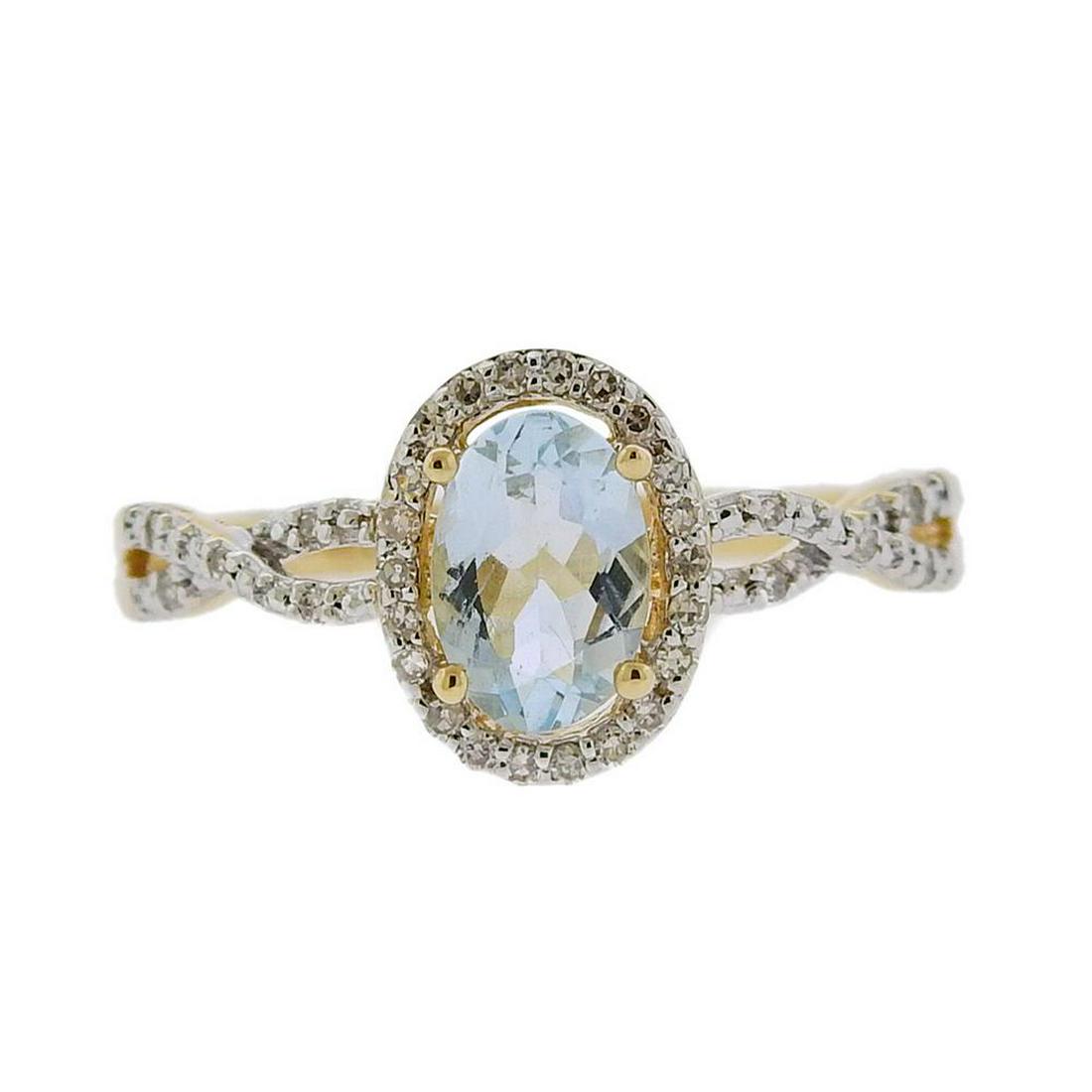 14K Gold Diamond Aquamarine Ring (1 of 3)