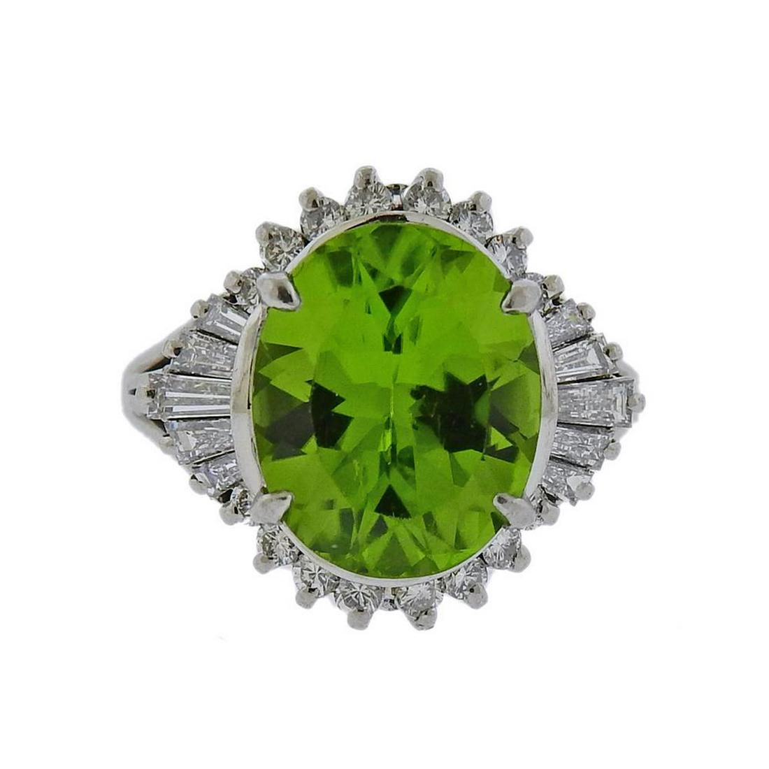Platinum Diamond Peridot Ring (1 of 3)