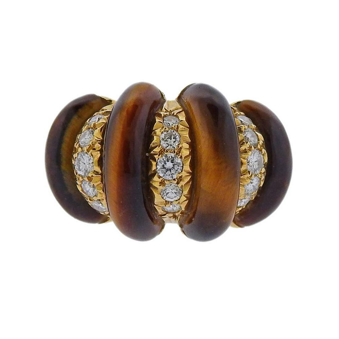 Van Cleef & Arpels 18K Gold Diamond Tiger's Eye (1 of 3)