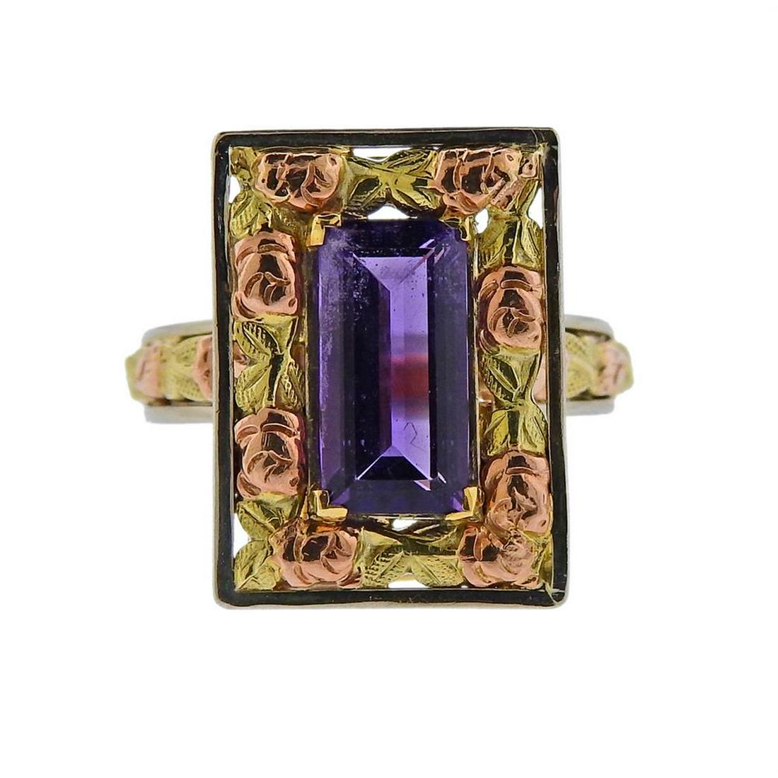 Jabel 14K Two Tone Gold Amethyst Ring (1 of 3)