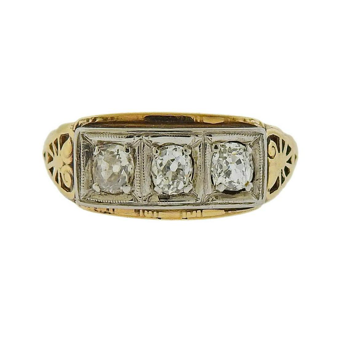 Art Deco 14K Gold Diamond Ring (1 of 3)