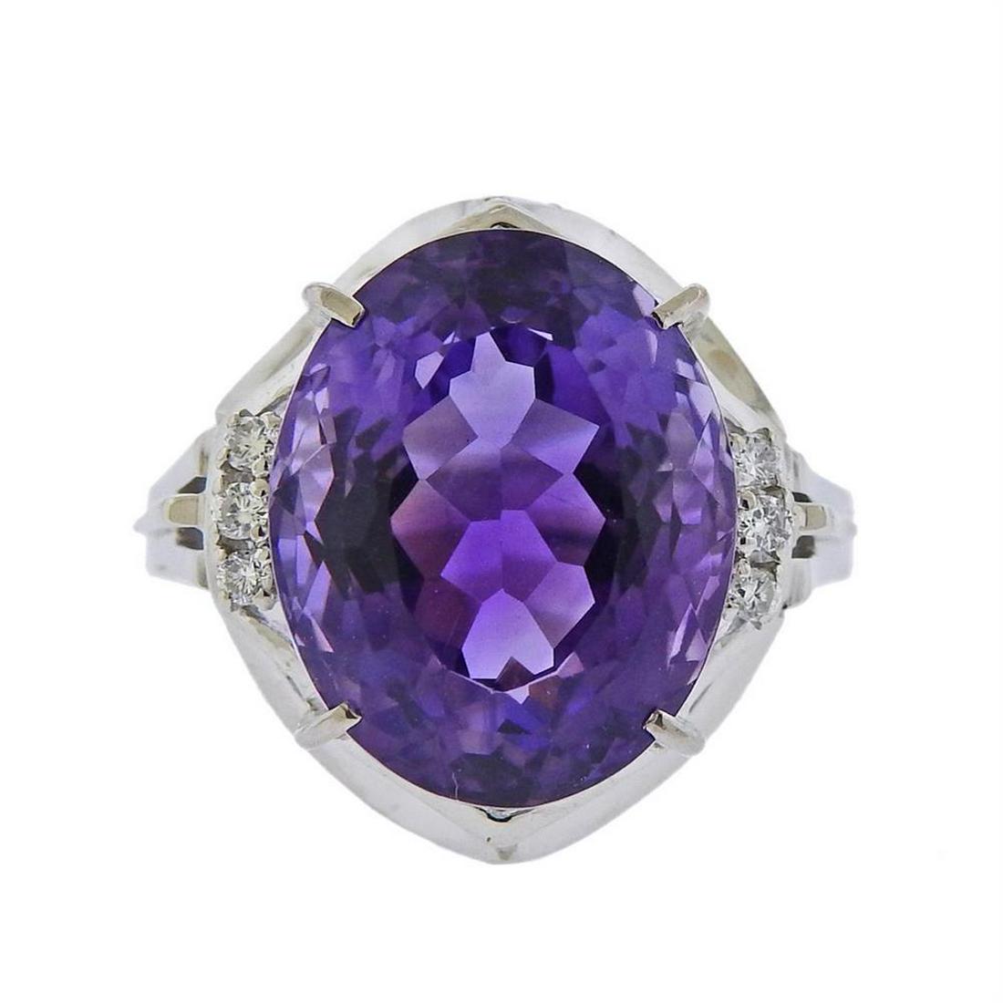 Platinum Diamond Amethyst Ring (1 of 3)