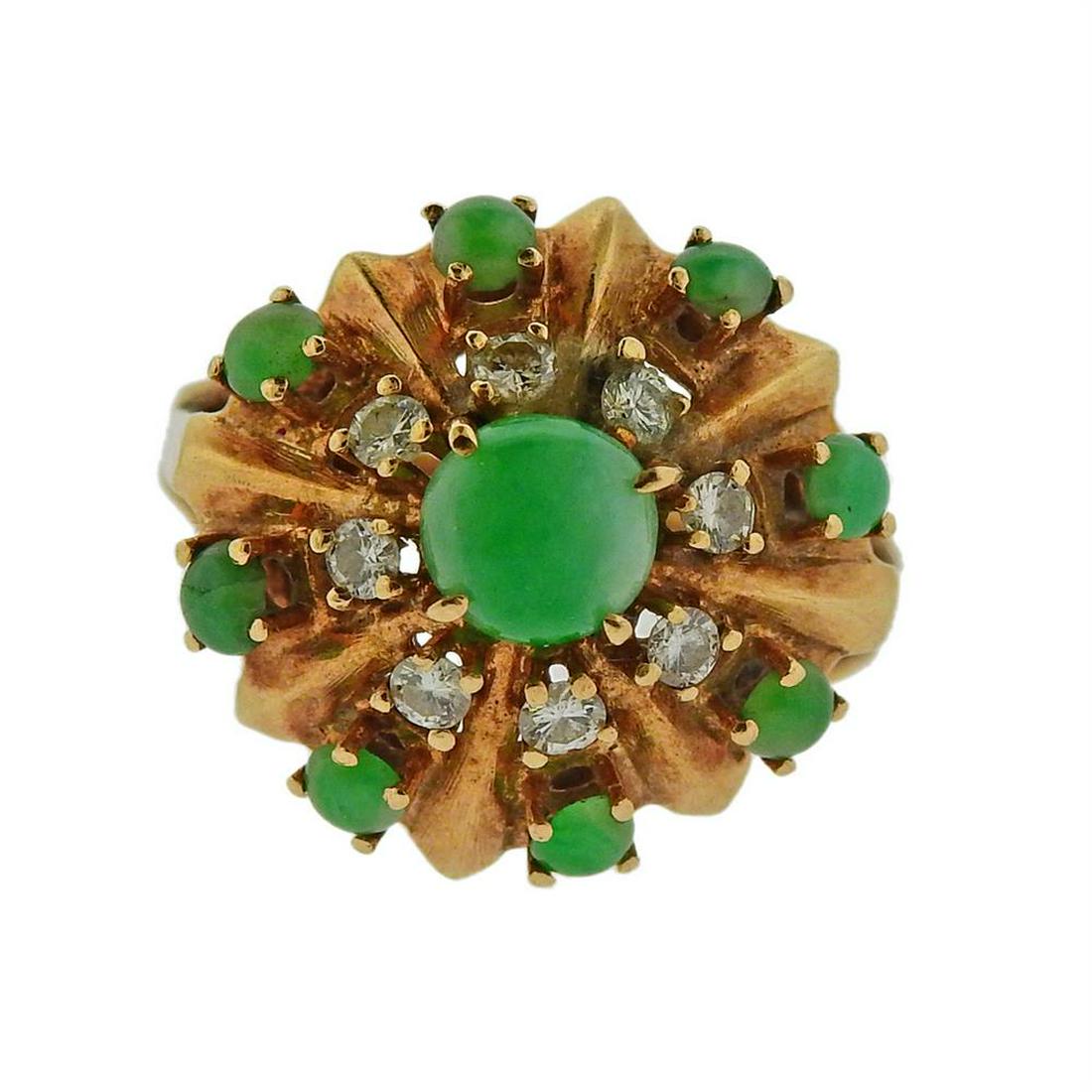 14K Gold Diamond Jade Ring (1 of 3)