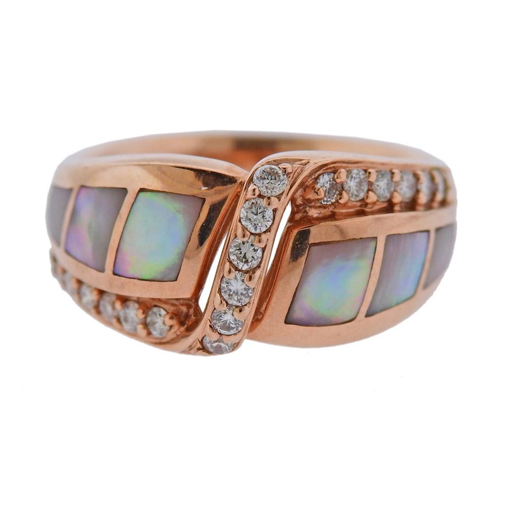 14k Gold MOP Diamond Ring (1 of 3)