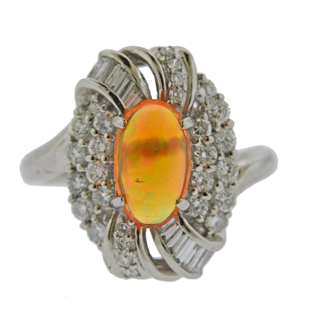 1.29 Carat Opal Diamond Platinum Ring (1 of 3)