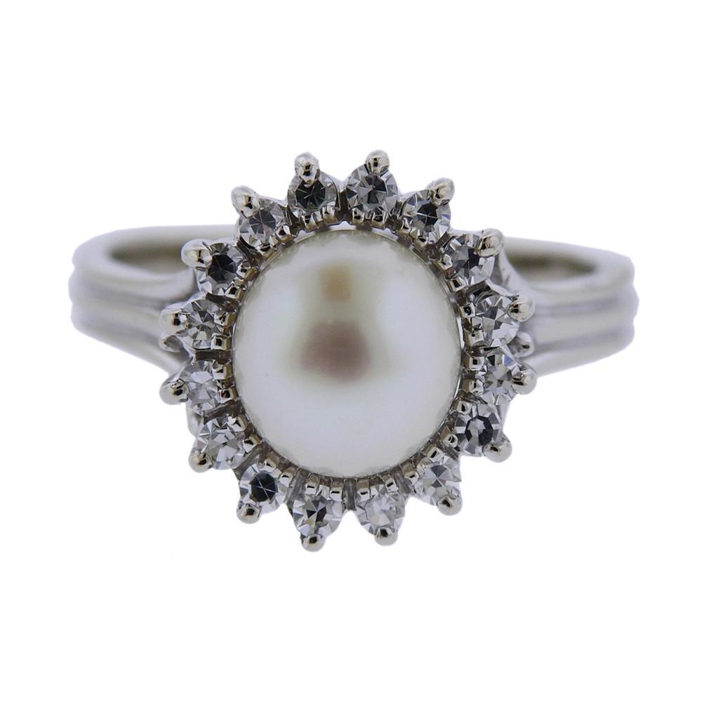 14k Gold Diamond Pearl Ring (1 of 3)
