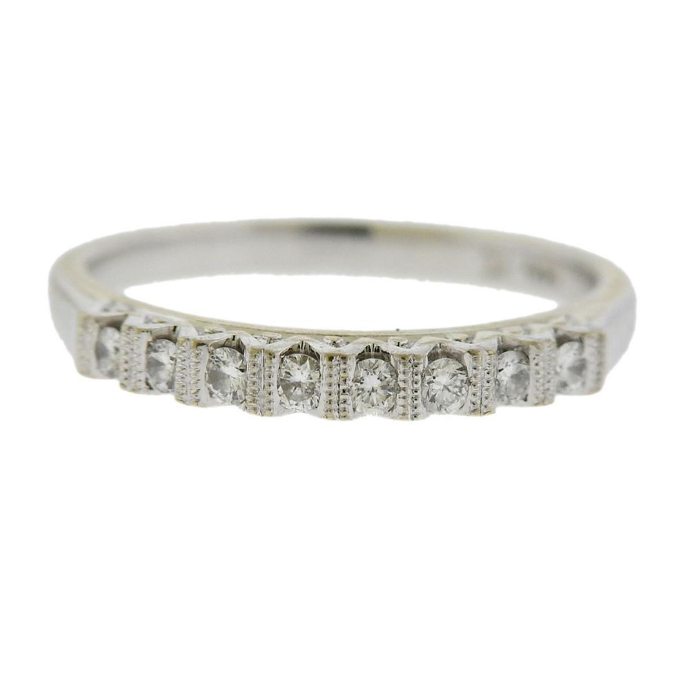 14k Gold Diamond Wedding Half Band Ring (1 of 3)