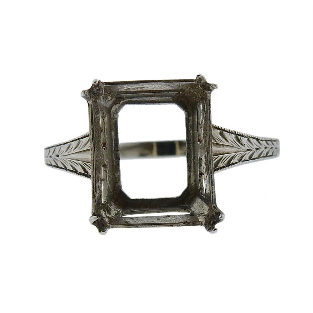 Art Deco 14K Gold Engagement Ring Mounting (1 of 3)