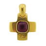 Pomellato 18K Gold Garnet Cross Pendant